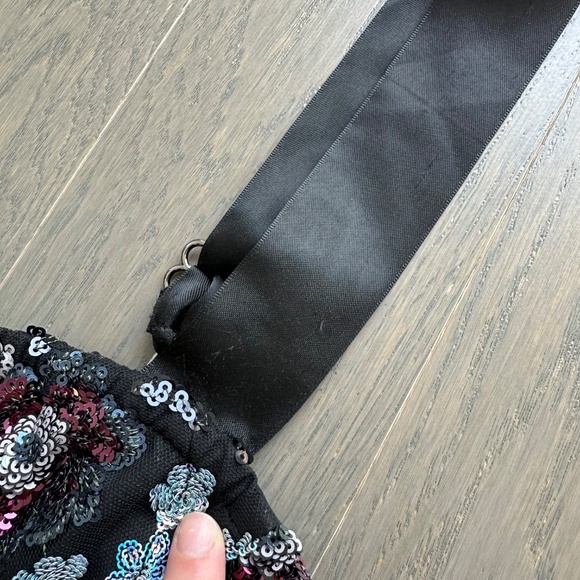 Bronx and Banco Annabell Sequined Sequin Floral Jumpsuit Black Bustier - Size XS - Picture 7 of 14